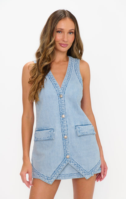 Wyatt Wrap Mini Skort ~ Twister Blue