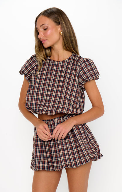 Highland Bubble Skort ~ Saddle Plaid