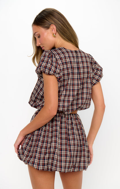 Highland Bubble Skort ~ Saddle Plaid
