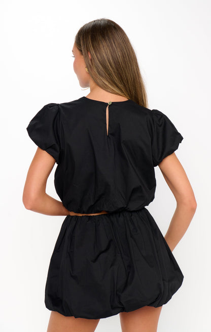 Highland Bubble Skort ~ Black Poplin
