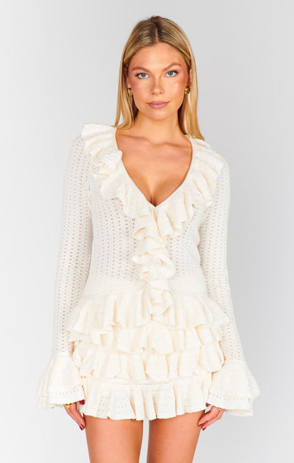 Marley Skort ~ Cream Pointelle Knit