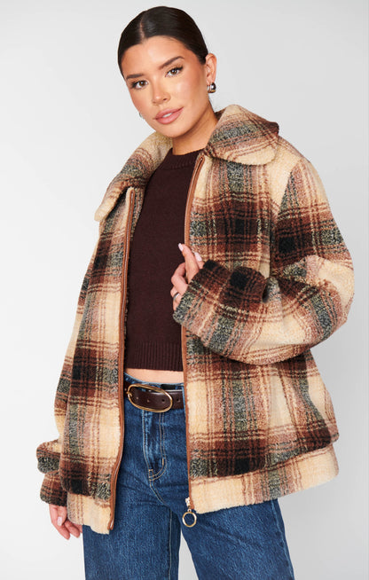 Hunter Jacket ~ Homestead Faux Sherpa Plaid