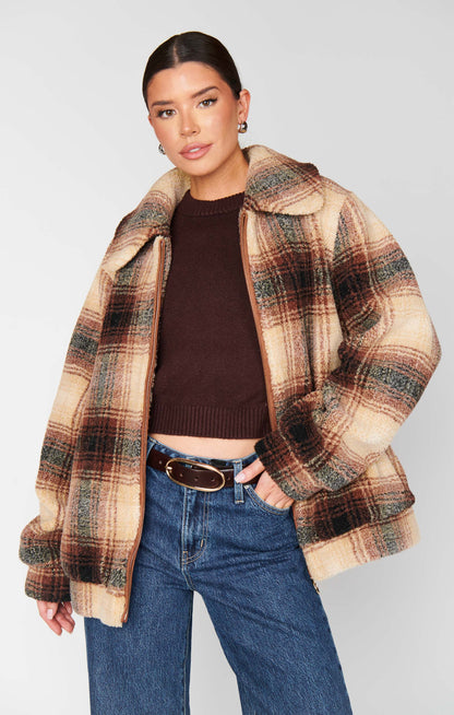 Hunter Jacket ~ Homestead Faux Sherpa Plaid