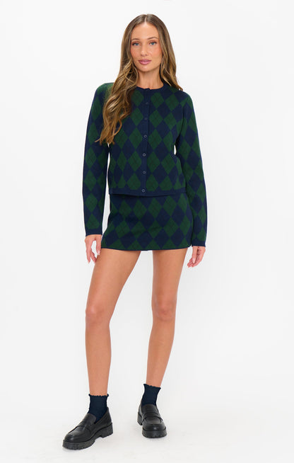 Cher Mini Skort ~ Oxford Argyle Knit