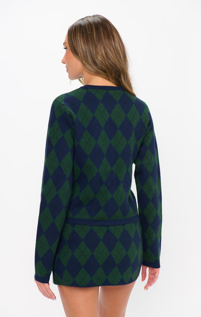 Cher Mini Skort ~ Oxford Argyle Knit