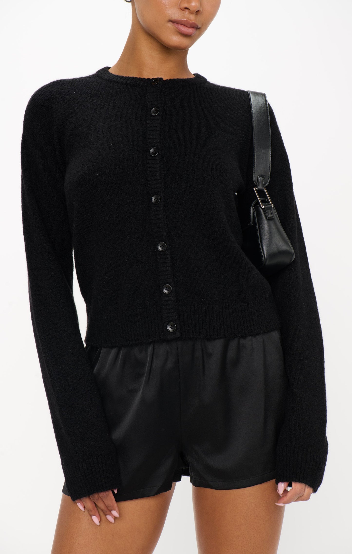 Throw on Cardigan ~ Jet Black Knit