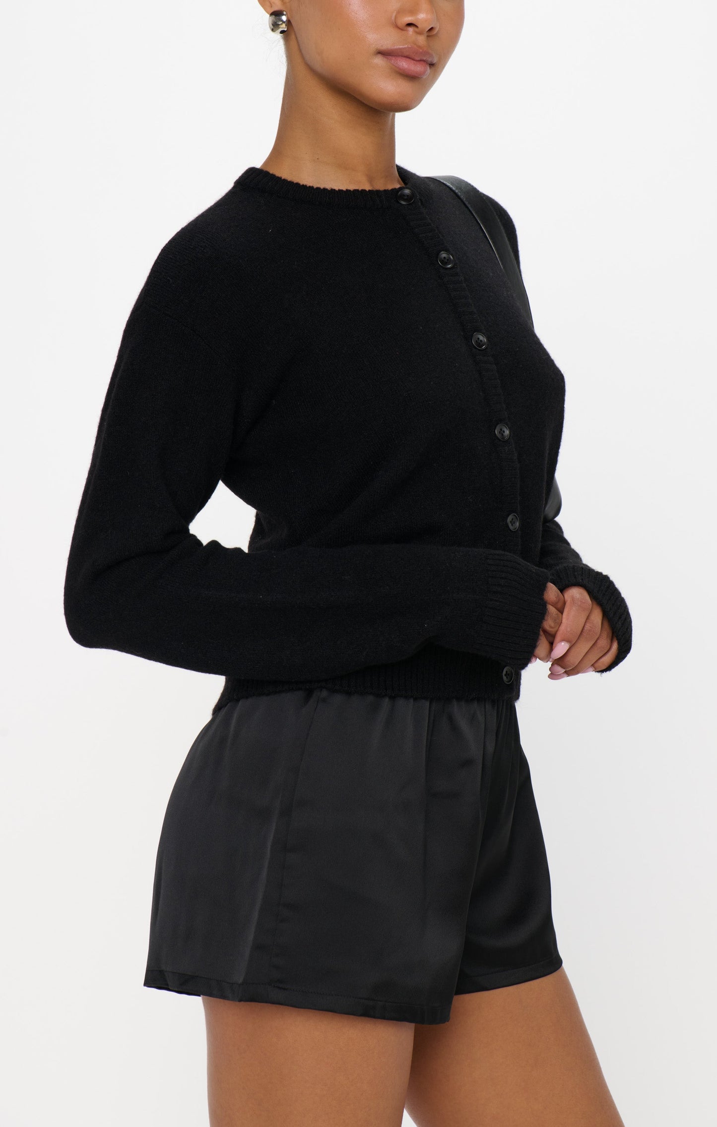 Throw on Cardigan ~ Jet Black Knit