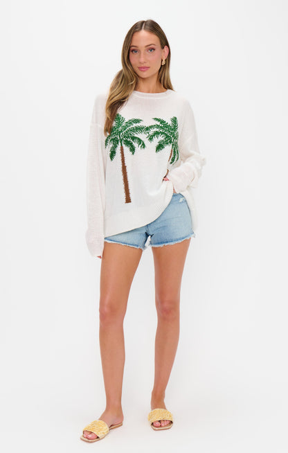Woodsy Sweater ~ Palm Tree Graphic Knit