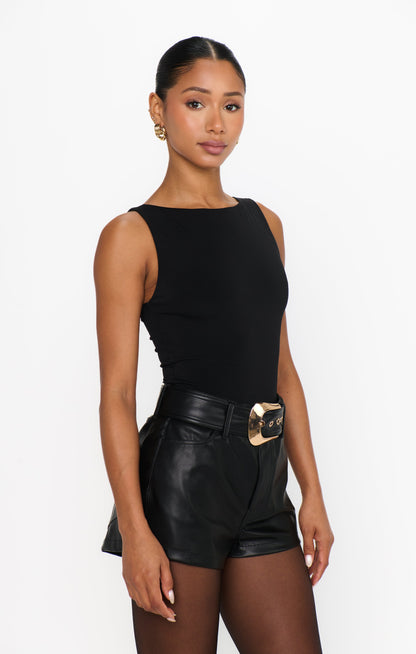 90s Bodysuit ~ Black Slinky Stretch
