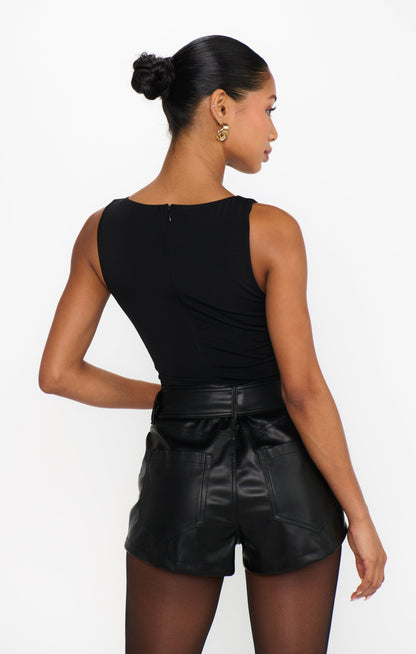 90s Bodysuit ~ Black Slinky Stretch
