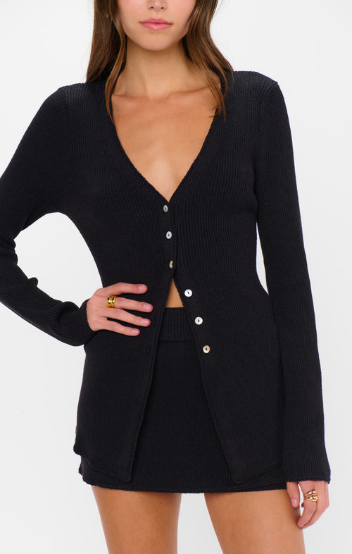Josie Mini Skort ~ Black Rib Knit