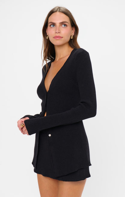 Josie Mini Skort ~ Black Rib Knit