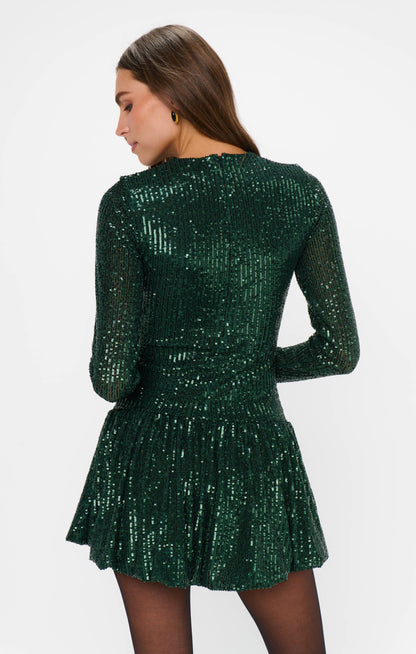 Zelda Mini Dress ~ Emerald Sequins