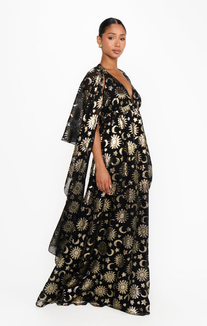Wanderlust Maxi Dress ~ Celestial Shimmer Chiffon