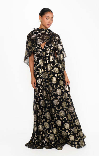 Wanderlust Maxi Dress ~ Celestial Shimmer Chiffon