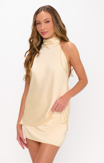 All Night Skort ~ Buttercream Luxe Satin