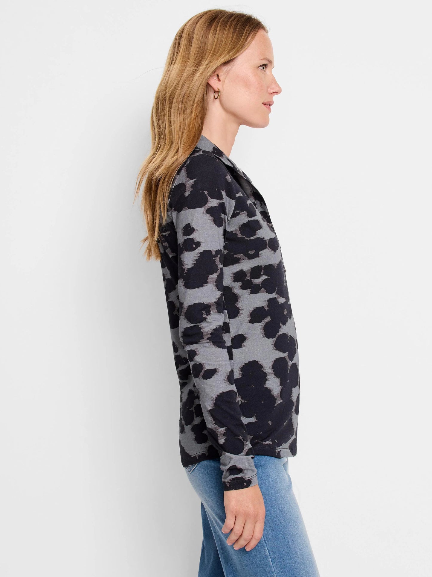 NZT Ink Dot Long Sleeve Polo Top
