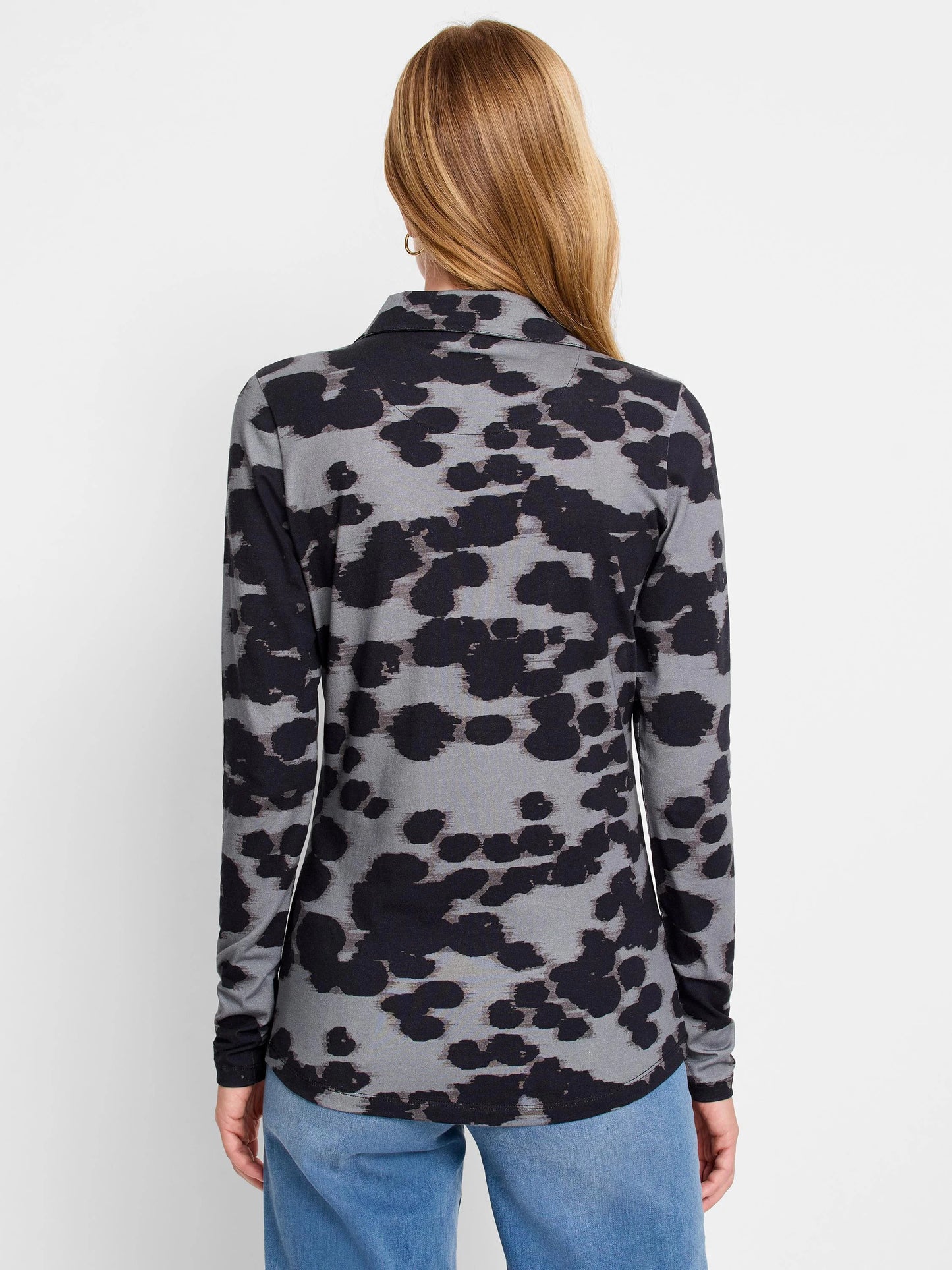 NZT Ink Dot Long Sleeve Polo Top