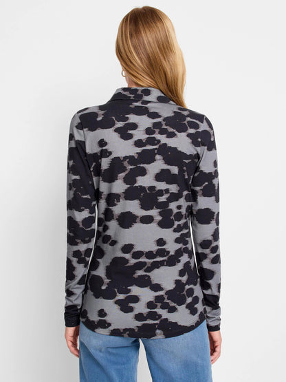 NZT Ink Dot Long Sleeve Polo Top