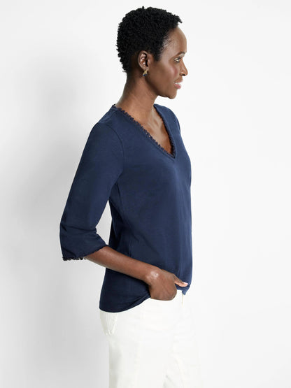 NZT 3/4 Sleeve Fringe Tee