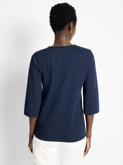 NZT 3/4 Sleeve Fringe Tee