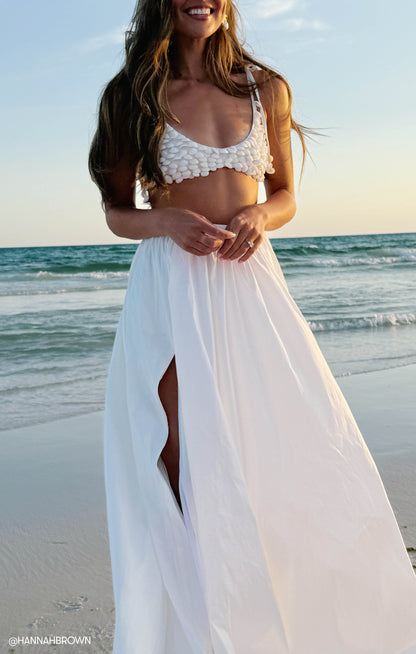 Vivianna Maxi Skirt ~ White Taffeta
