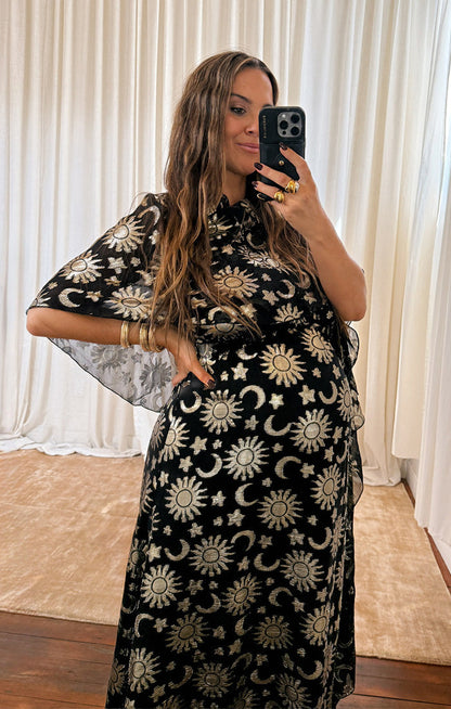 Wanderlust Maxi Dress ~ Celestial Shimmer Chiffon