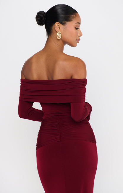 Vanessa Maxi Dress ~ Cabernet Red