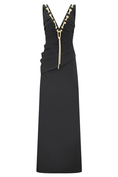 Axton Low Neck Maxi Dress Black