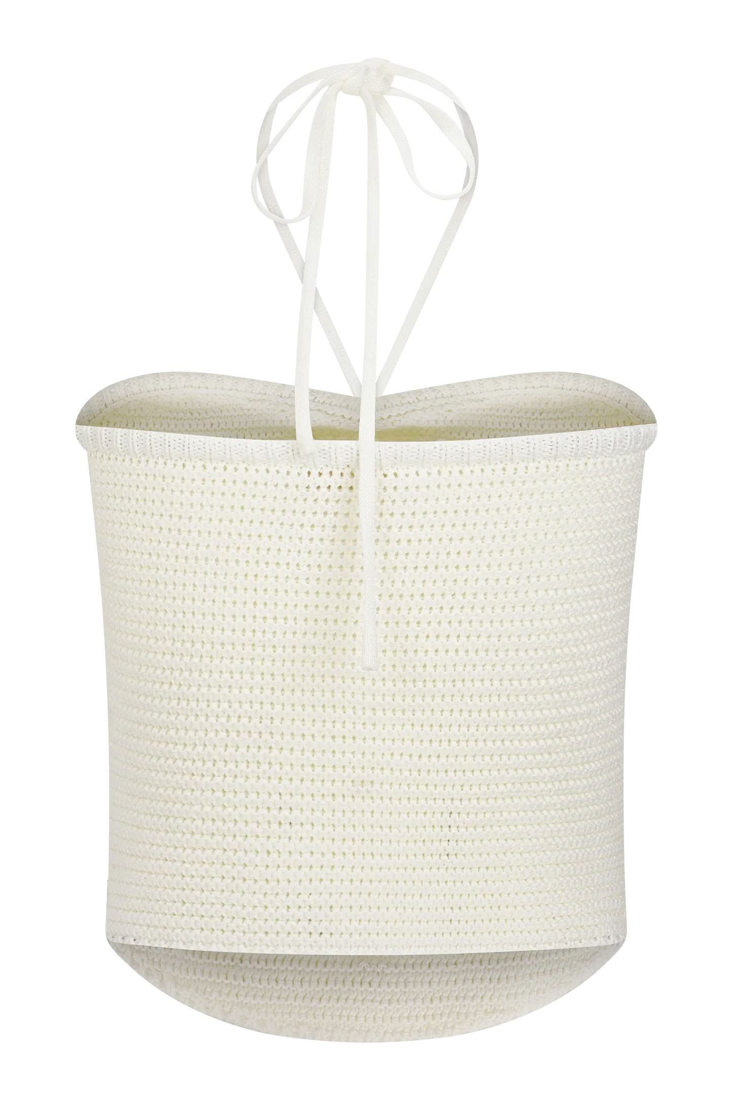 Aletta Knit Pearl Halter Top Ivory