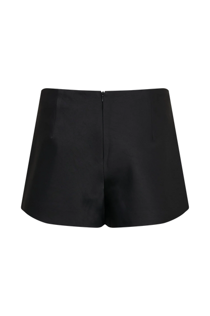 Anne Satin Mini Short Black