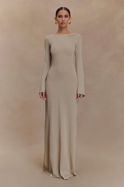 Atticus Knit Maxi Dress With Sequin Gold
