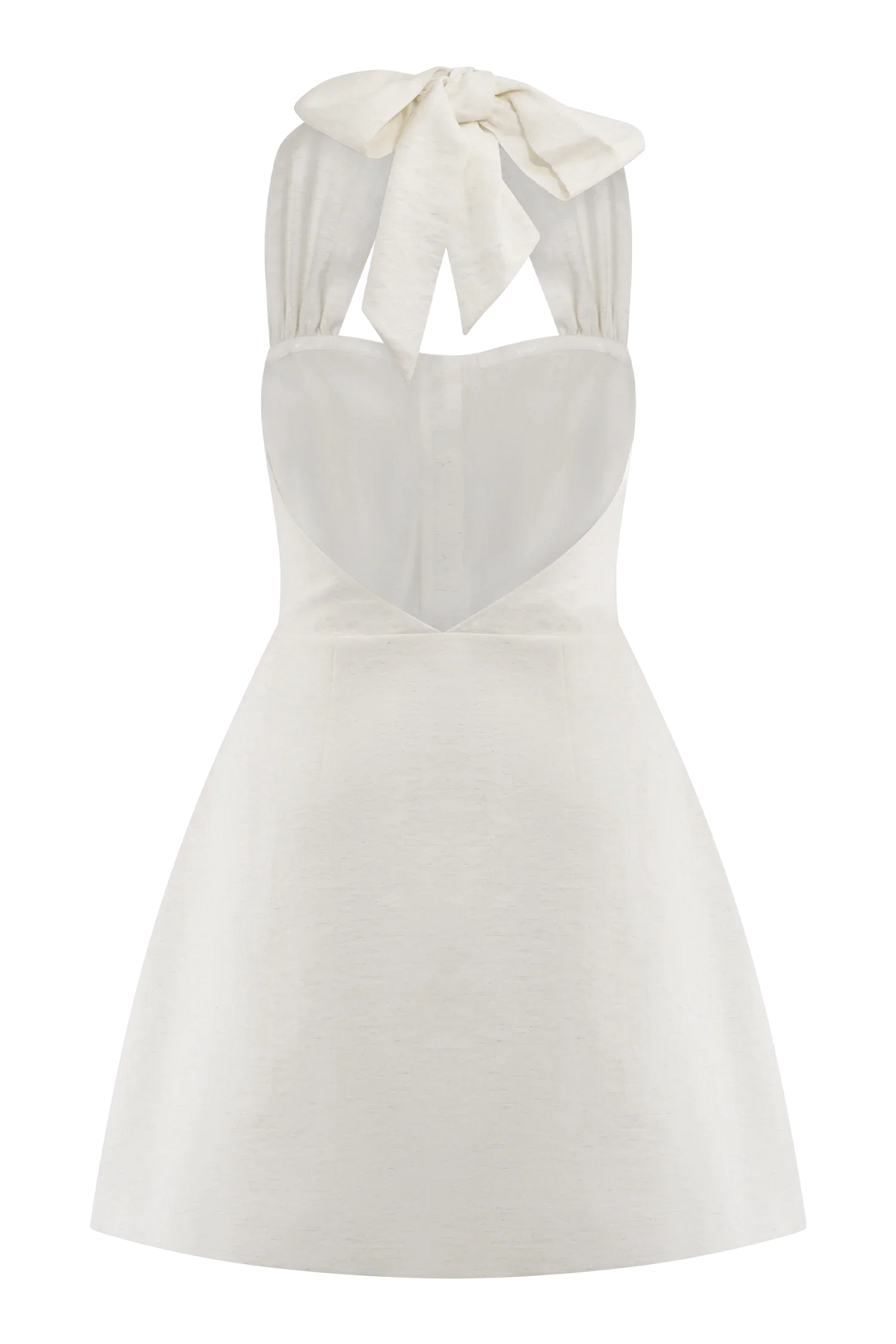 Anya Linen Halter Mini Dress Oat Marle