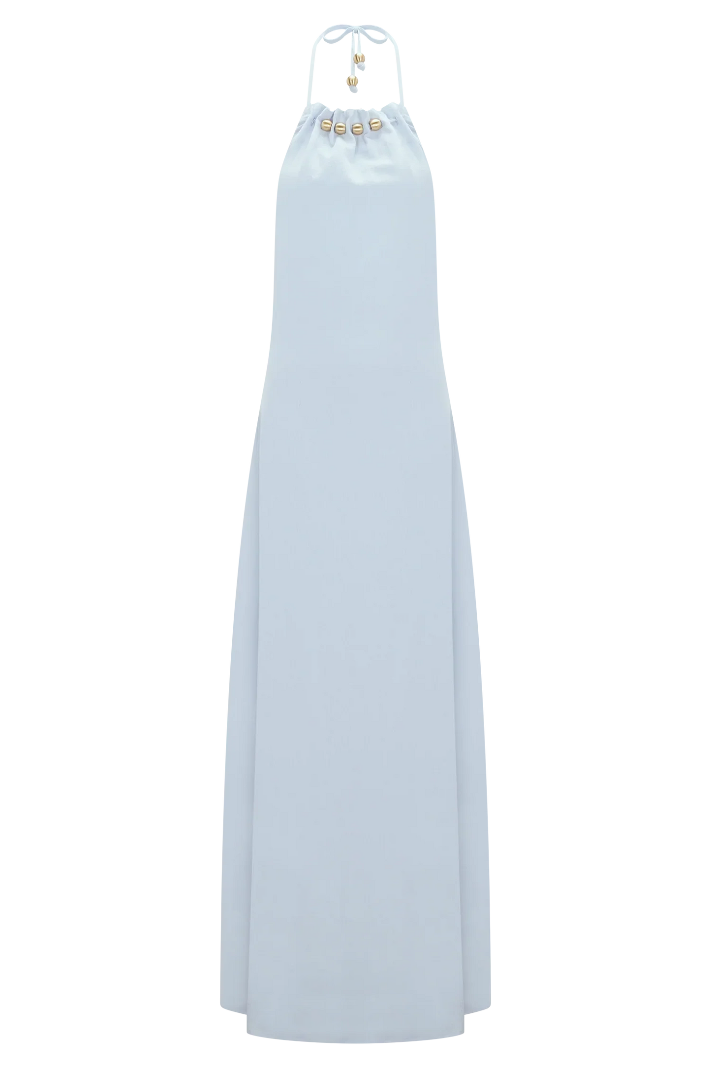 Abeda Cotton Maxi Dress With Hardware Pale Blue