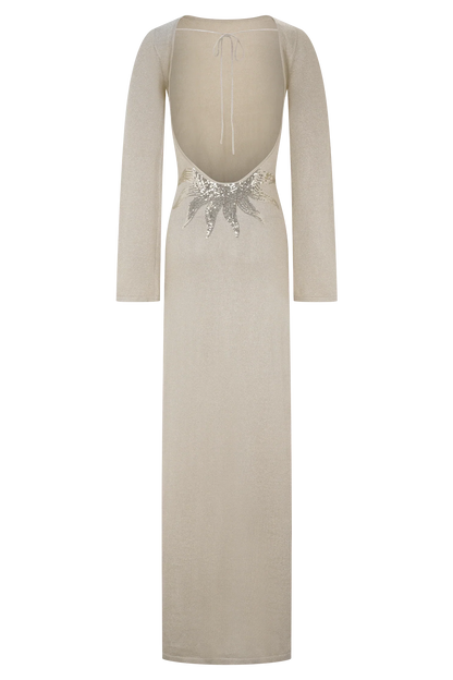 Atticus Knit Maxi Dress With Sequin Gold
