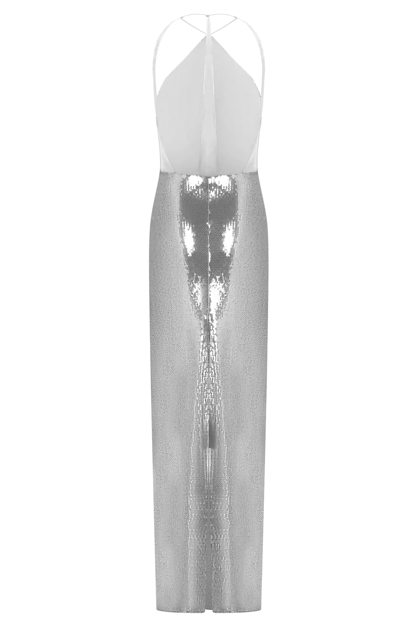 Baldwin Sequin Cut Out Maxi Dress Silver