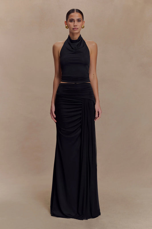 Calandra Slinky Maxi Skirt Black
