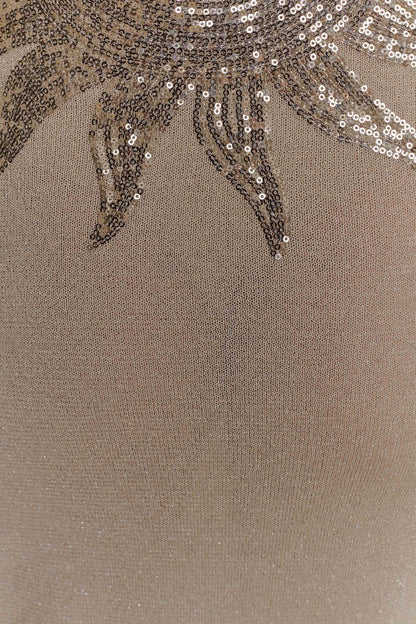 Atticus Knit Maxi Dress With Sequin Gold