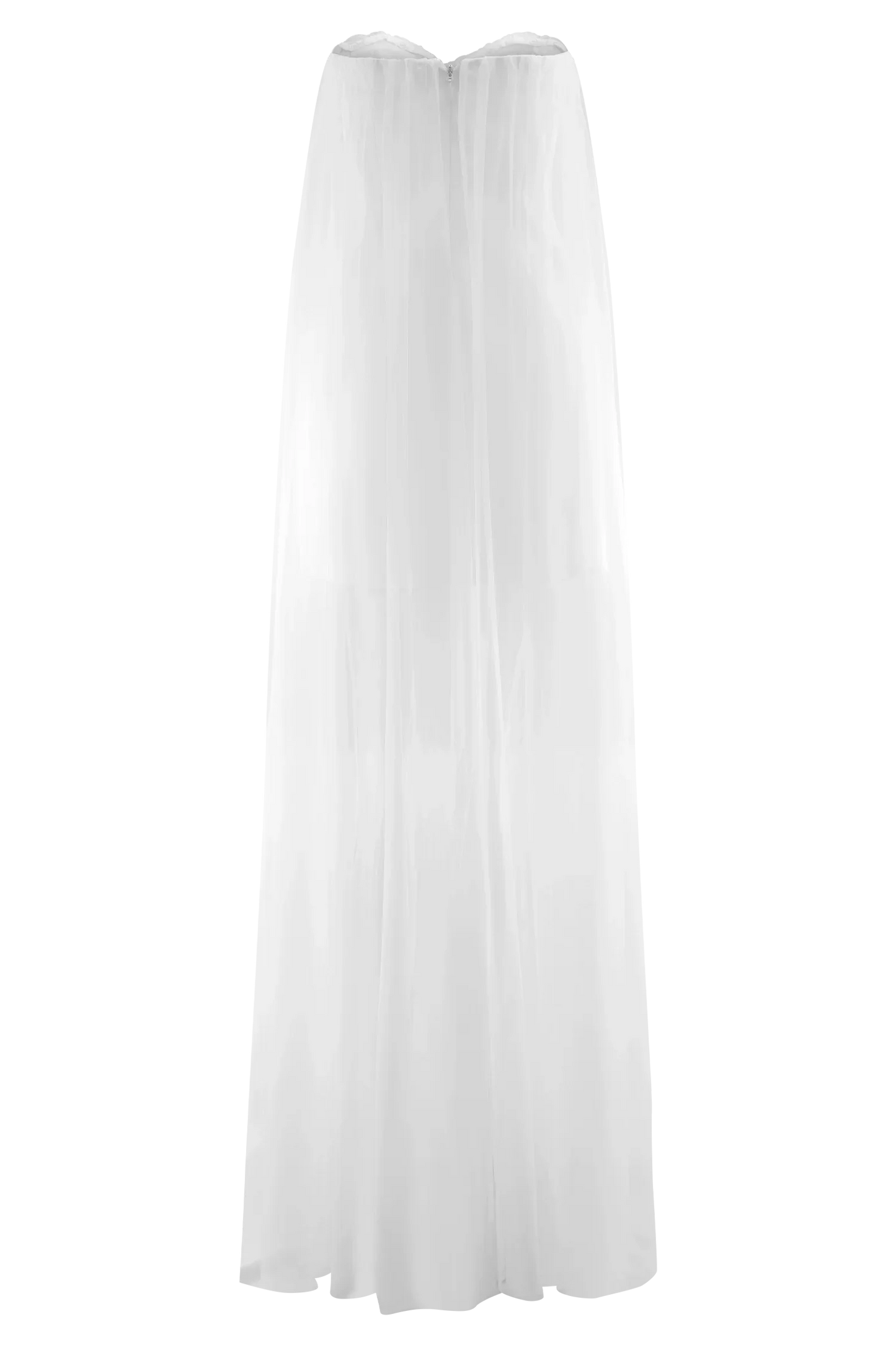 Bettany Chiffon Strapless Maxi Dress White