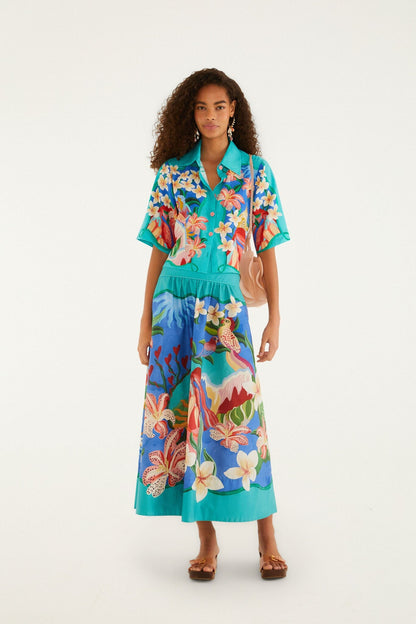 Multicolor Garden Of Life Pockets Midi Skirt