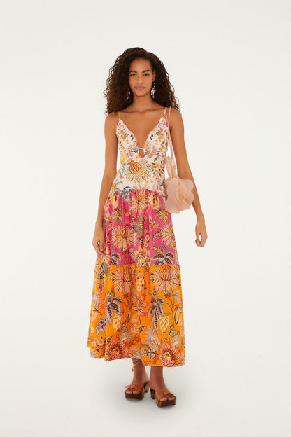 Multicolor Ligia Floral Mix  Maxi Dress
