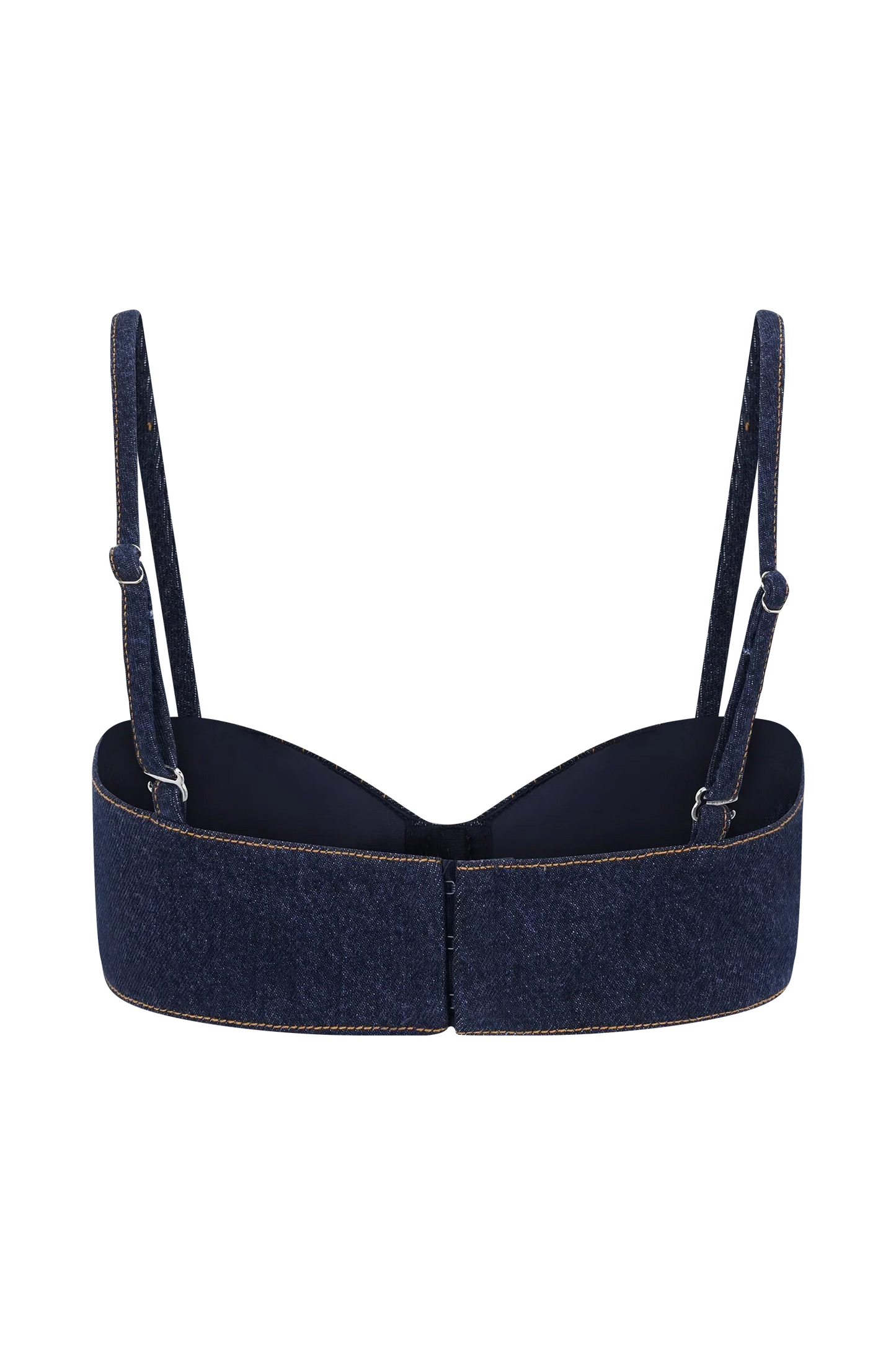 Belle Denim Cropped Bralette Indigo Blue