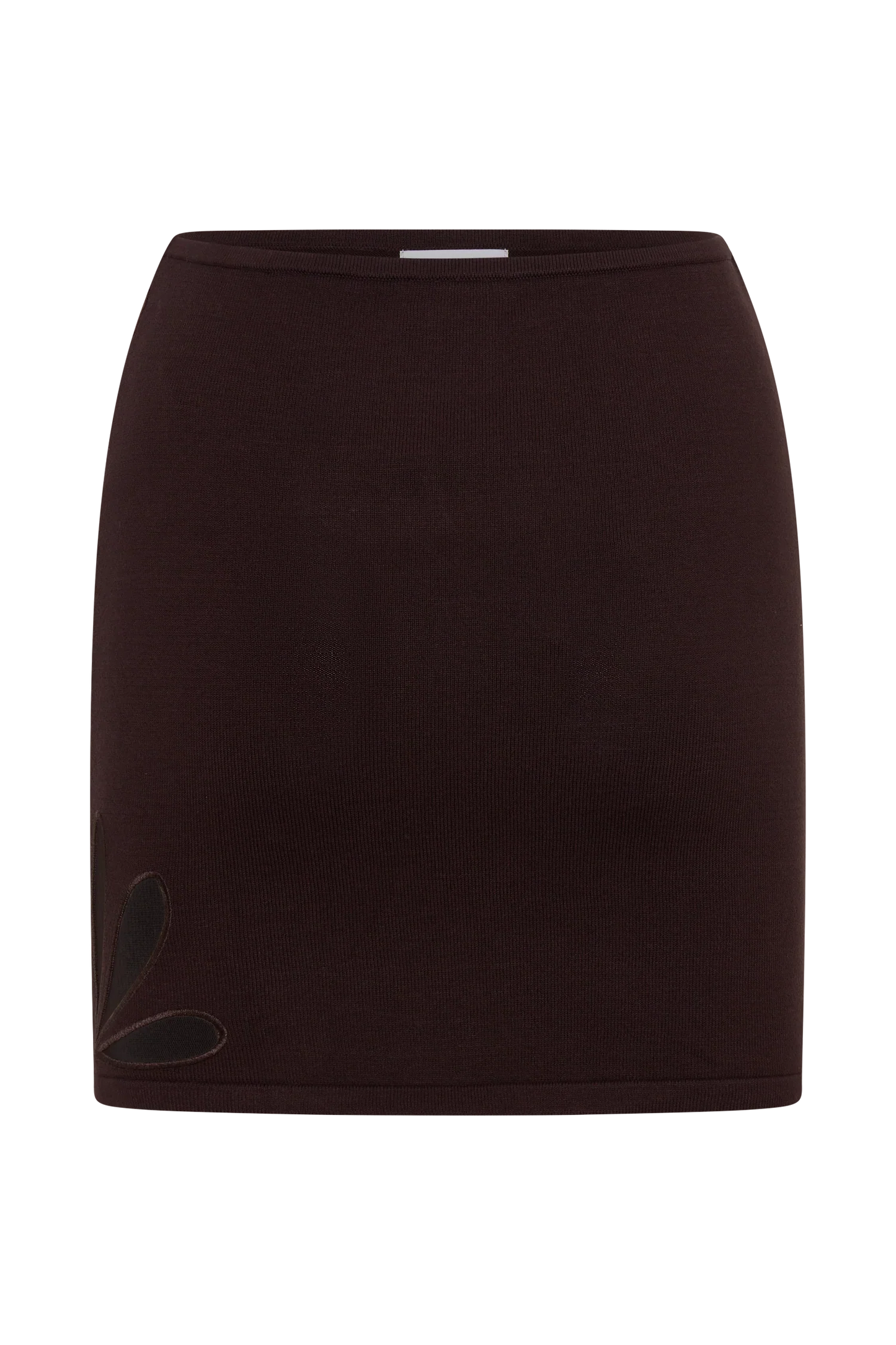 Brock Knit Cut Out Mini Skirt Dark Chocolate