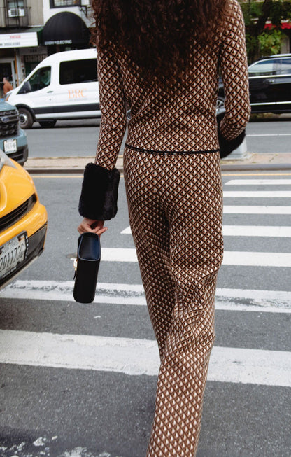 Zermatt Sweater Pant ~ Carmel Geo Knit